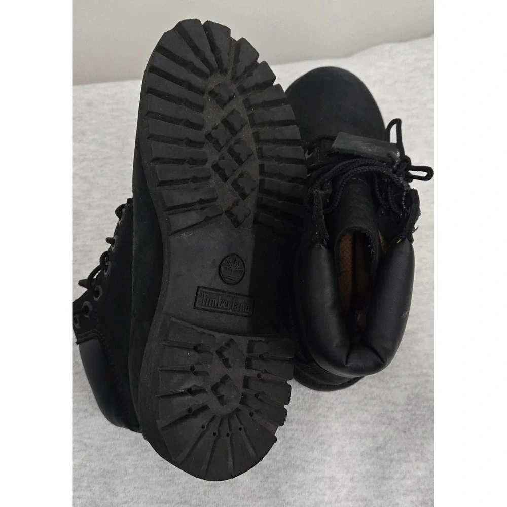 Timberland Kids 6 Inch Premium Waterproof Boots Black Nubuck 12707 Size 1M Youth